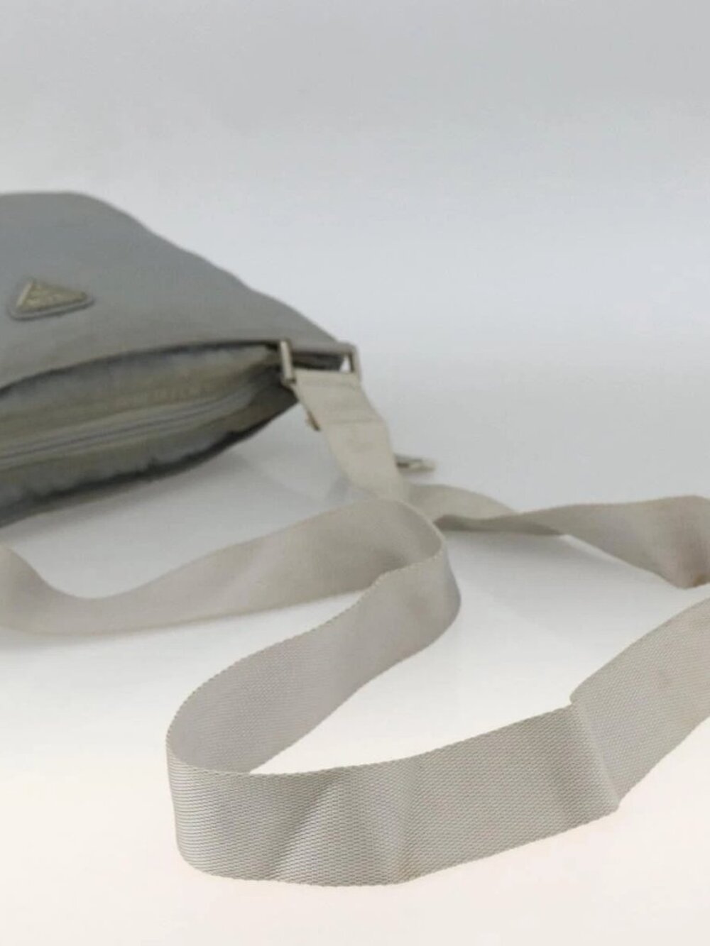 PRADA Shoulder Bag Nylon Gray Silver Auth - Picture 13 of 16